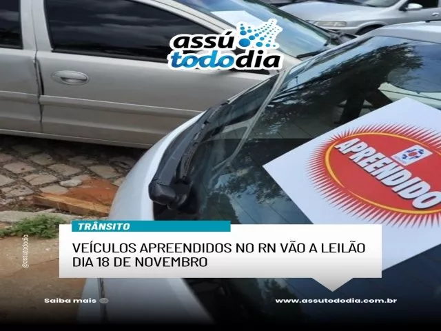 Veículos apreendidos no RN vão a leilão dia 18 de novembro